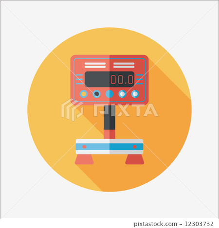 Weight scale flat icon with long shadow - Stock Illustration [12303732 ...