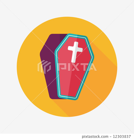 coffin falt icon with long shadow,eps10 12303837