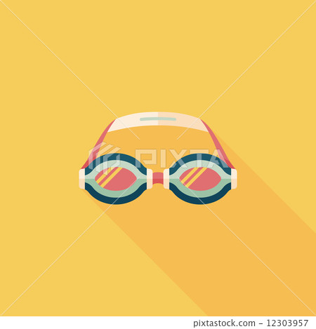 swimming goggles flat icon with long shadow,eps10 12303957