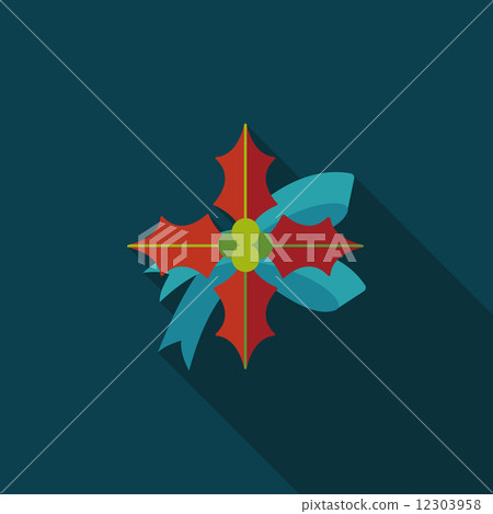 poinsettia flat icon with long shadow, eps10 12303958
