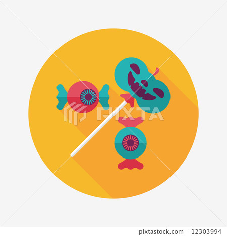 halloween candy flat icon with long shadow,eps10 - Stock Illustration ...