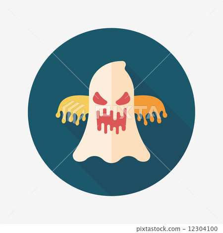 ghost flat icon with long shadow,eps10 12304100