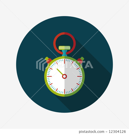 stopwatch flat icon with long shadow,eps10 - Stock Illustration ...