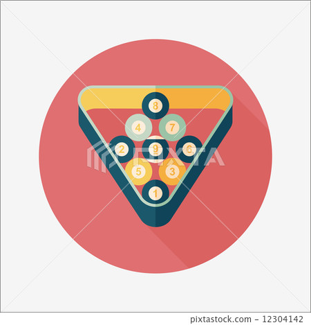 billiards flat icon with long shadow,eps10 12304142