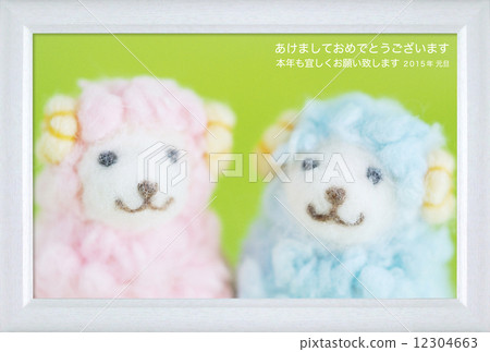 2015 New Year's card design material - Sheep 2015 New Year's card design material - Sheep 12304663