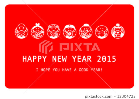 New Year's card design material - Illustration Seven Lucky Gods 12304722