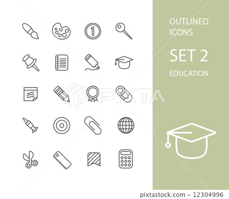 Outline icons thin flat design, modern line stroke style 12304996