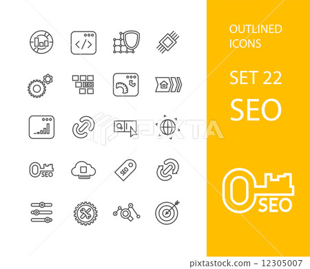 Outline icons thin flat design, modern line stroke style 12305007