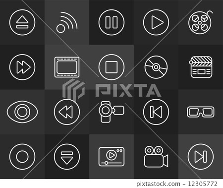 Outline icons thin flat design, modern line stroke style Outline icons thin flat design, modern line stroke style 12305772