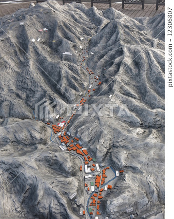 Ginzan在Iwami Ginzan公園破壞模型 12306807