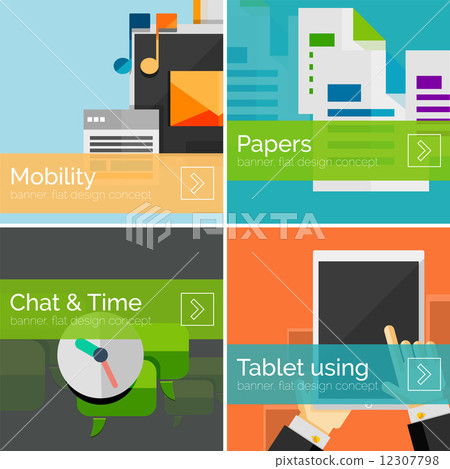 Mobility concept flat design banners Mobility concept flat design banners 12307798