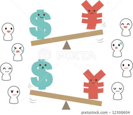 Image of yen depreciation against dollar, yen appreciation against the dollar Image of yen depreciation against dollar, yen appreciation against the dollar 12308604