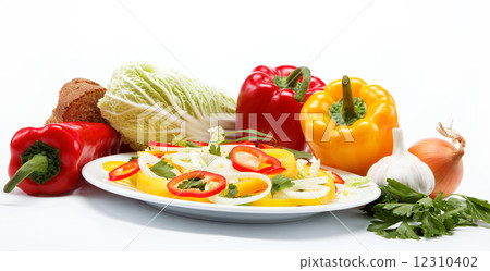 Healthy food. Fresh vegetables. Peppers on a white background. Healthy food. Fresh vegetables. Peppers on a white background. 12310402