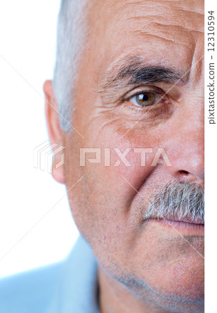 Lonely old man with gray hair and mustache 12310594