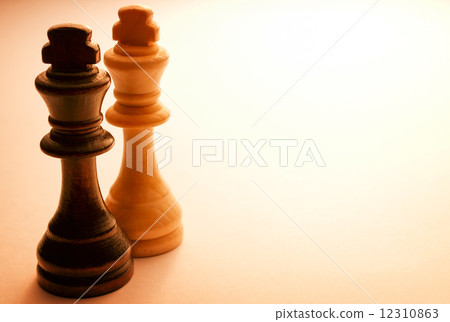 Two Standing Wooden King Chess Pieces 12310863