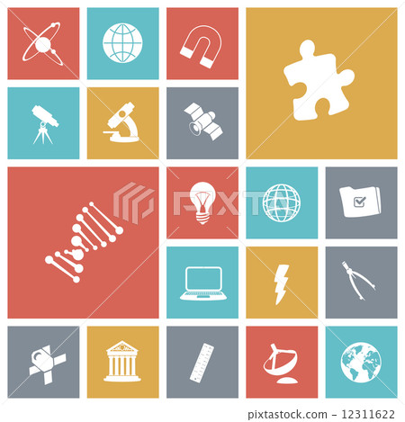 Flat design icons for science 12311622