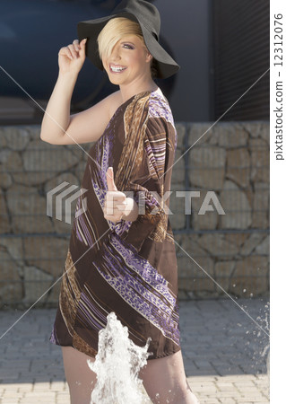 Positive-thinking woman in the summer 12312076