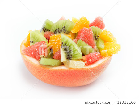 Fresh fruits salad on white background Fresh fruits salad on white background 12312166