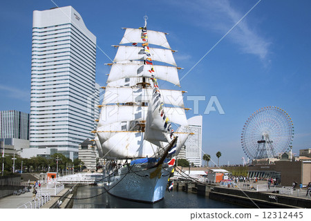 帆船Nihon Maru的帆帆展帆·全弓裝飾 12312445