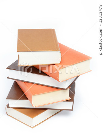 A stack of books on a white background. A stack of books on a white background. 12312478