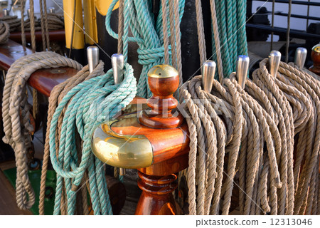 Rigging of an old sailing vessel Rigging of an old sailing vessel 12313046