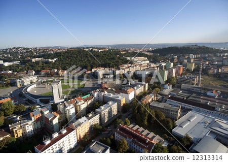 Highly detailed aerial city view, Spilberk Castle, Cathedral of Highly detailed aerial city view, Spilberk Castle, Cathedral of 12313314