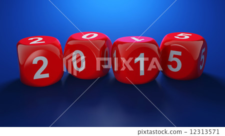 Dice with new year 2015 12313571