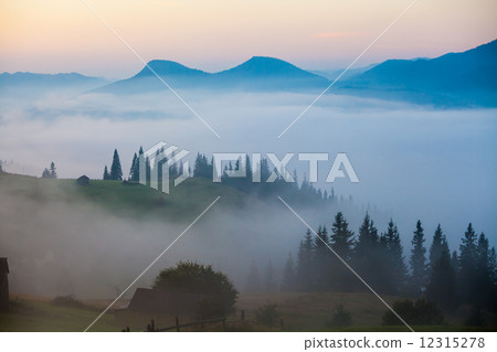 Majestic sunset in the mountains landscape Majestic sunset in the mountains landscape 12315278