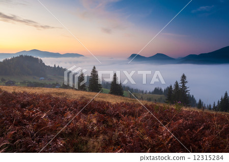 Majestic sunset in the mountains landscape Majestic sunset in the mountains landscape 12315284