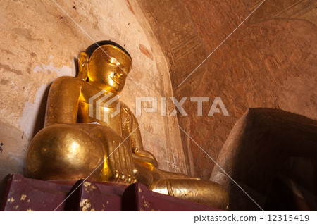 Ancient architecture of old Buddhist Temples at Bagan, Myanmar 12315419