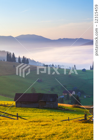 fog and cloud mountain valley landscape 12315459