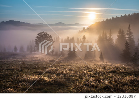 Majestic sunset in the mountains landscape. Carpathian, Ukraine Majestic sunset in the mountains landscape. Carpathian, Ukraine 12316097