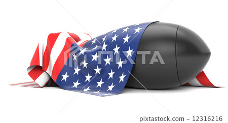 Bomb covered USA flag Bomb covered USA flag 12316216