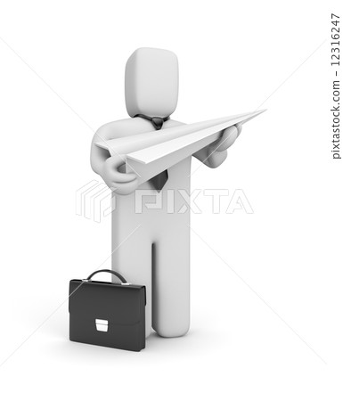 Businessman with paper plane. Creative business metaphor Businessman with paper plane. Creative business metaphor 12316247