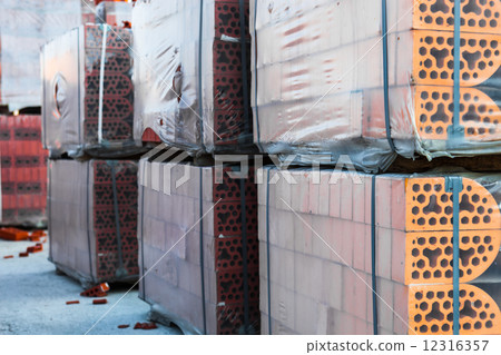 Stacks of silicate bricks 12316357