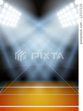 Background for posters night volleyball stadium in the spotlight. Vector 12317135