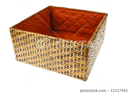 Wicker Box isolated on white background 12317482