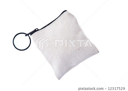 White coins purse with zip isolated on white background 12317529