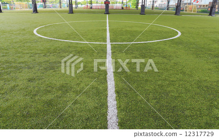 Center line on soccer field 12317729