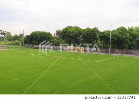 Artificial grass soccer field 12317741