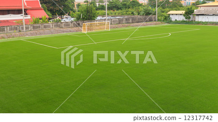 Artificial grass soccer field 12317742