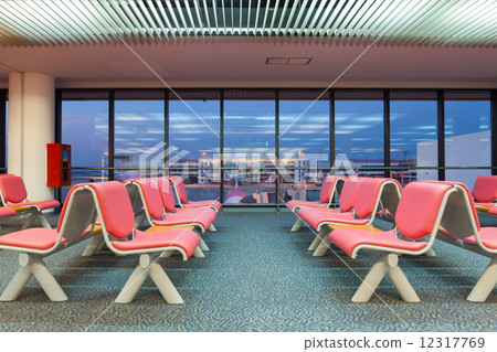Empty waiting chair in the airport 12317769