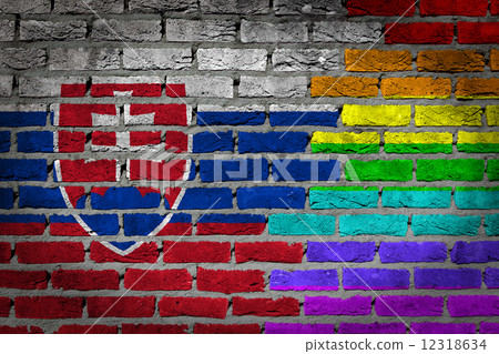 Dark brick wall - LGBT rights - Slovakia 12318634