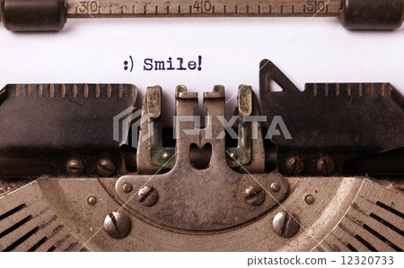 Vintage inscription made by old typewriter 12320733