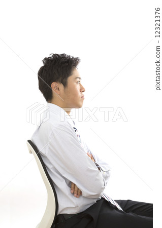 Businessman - 235 (Profile to think about sitting on a chair) Businessman - 235 (Profile to think about sitting on a chair) 12321376