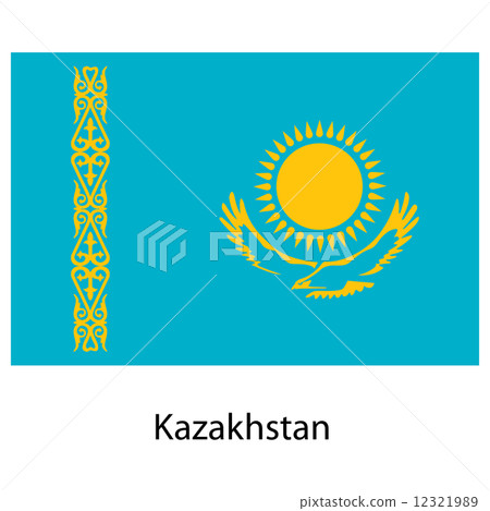 Flag of the country kazakhstan. Vector illustration. Flag of the country kazakhstan. Vector illustration. 12321989