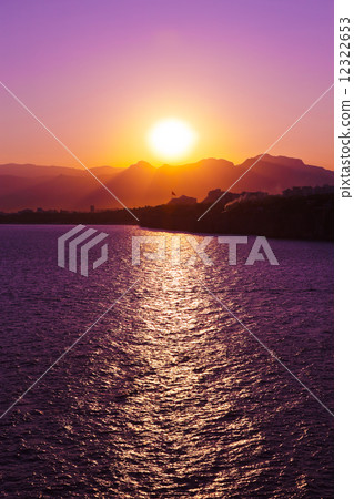 Sunset at beach 12322653