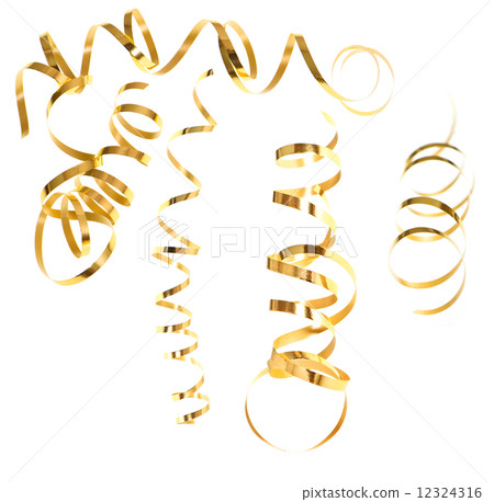 golden serpentine streamer. party decoration 12324316