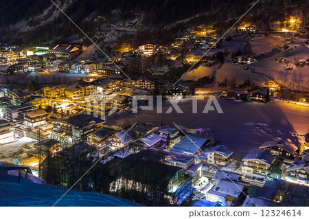 Mountains ski resort Solden Austria at sunset 12324614