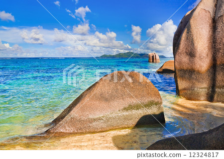 Stones on tropical beach 12324817
